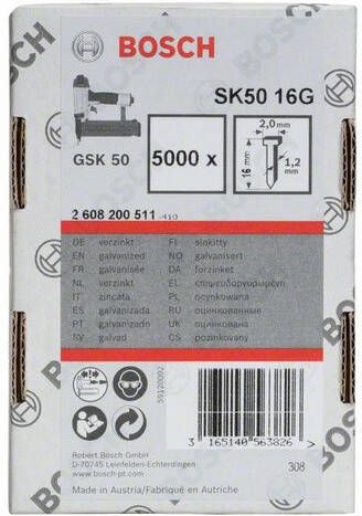 Bosch Accessoires Nagel met verzonken kop SK50 16mm | 1.2mm 2608200511