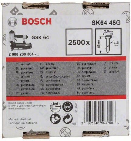 Bosch Accessoires Nagel met verzonken kop SK64 45G 2608200504
