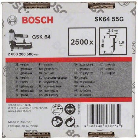 Bosch Accessoires Nagel met verzonken kop SK64 55G 2608200506