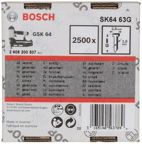 Bosch Accessoires Nagel met verzonken kop SK64 63G 2608200507