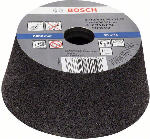 Bosch Accessoires Schuurkom conisch metaal gietijzer 90 mm 110 mm 55 mm 16 1st 1608600231