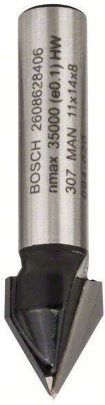 Bosch Accessoires V-groeffrezen 8 mm D1 11 mm L 14 mm G 45 mm 60° 1st 2608628406