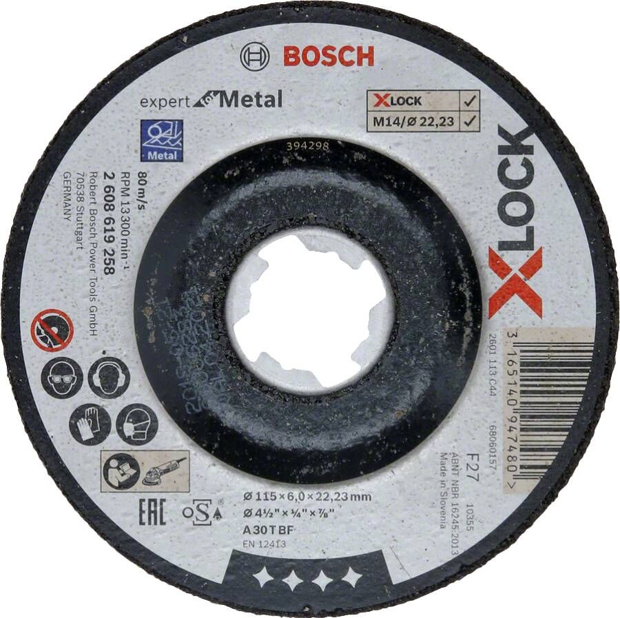 Bosch Accessoires X-LOCK Afbraamschijf Expert for Metal 115x6x22.23mm gebogen 1 stuk(s) 2608619258
