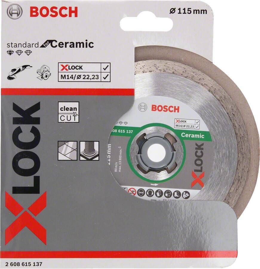 Bosch Accessoires X-LOCK Diamantschijf Standard for Ceramic 115 x 22 23 x 1 6 x 7 mm 1 stuk(s) 2608615137