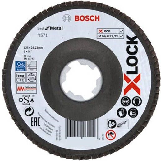Bosch X-LOCK Lamellenschijf Best for Metal recht kunststof Ø125mm G 40 X571 10 stuk(s)