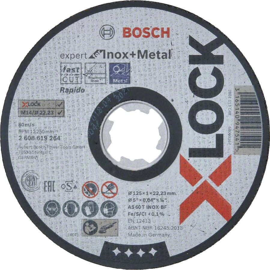 Bosch Accessoires X-LOCK Slijpschijf Expert for Inox & Metal 125x1x22.23mm recht 1 stuk(s) 2608619264