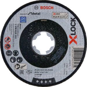 Bosch X-LOCK Slijpschijf Expert for Metal 115x2.5x22.23mm recht 25 stuk(s)