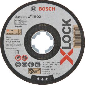 Bosch X-LOCK Slijpschijf Standard for Inox 115x1x22.23mm recht 25 stuk(s)