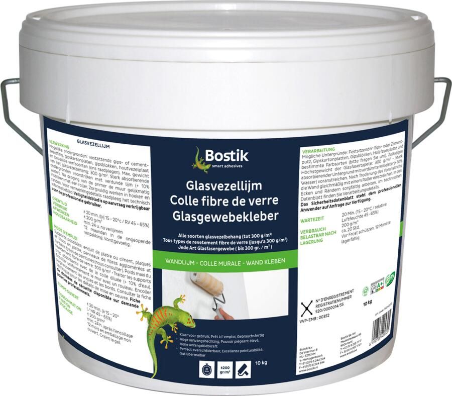 Bostik Glasvezellijm | Wit | Emmer 10 kg 30242572