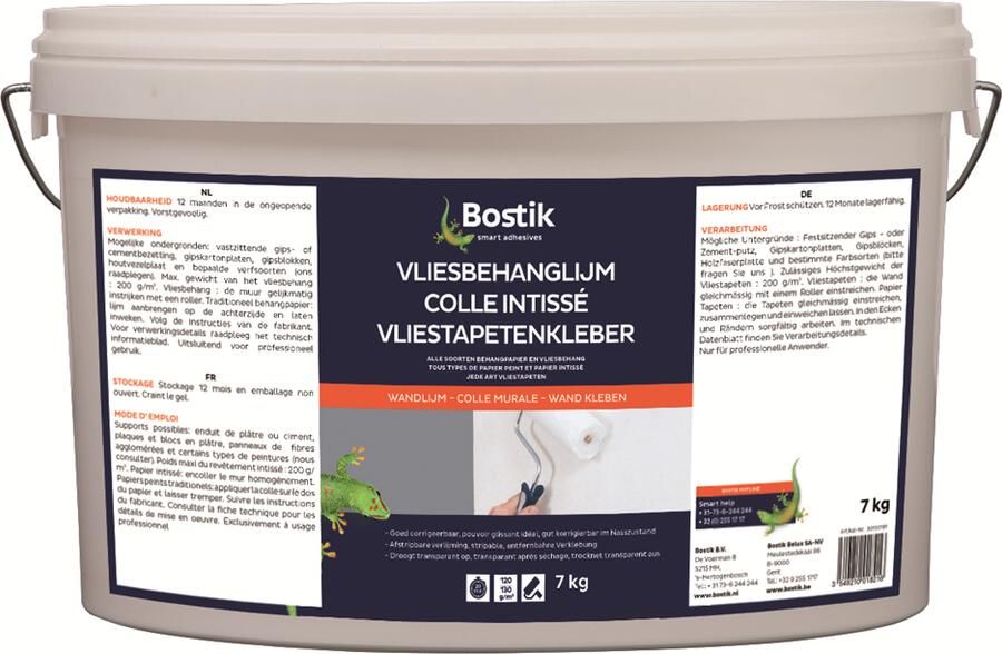 Bostik Vliesbehanglijm | Transparant | Emmer 7 kg 30100181