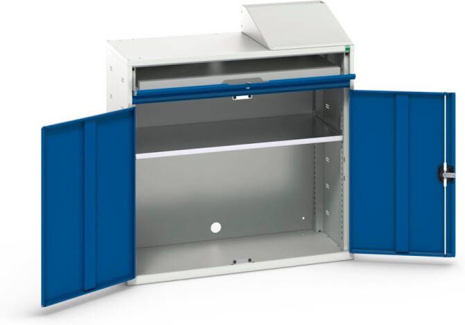 Bott Verso Computerkast | 1050x550x1130mm | 1 Legbord | 1 Schuiflade | 2 Deuren | RAL 5010 16928021.11