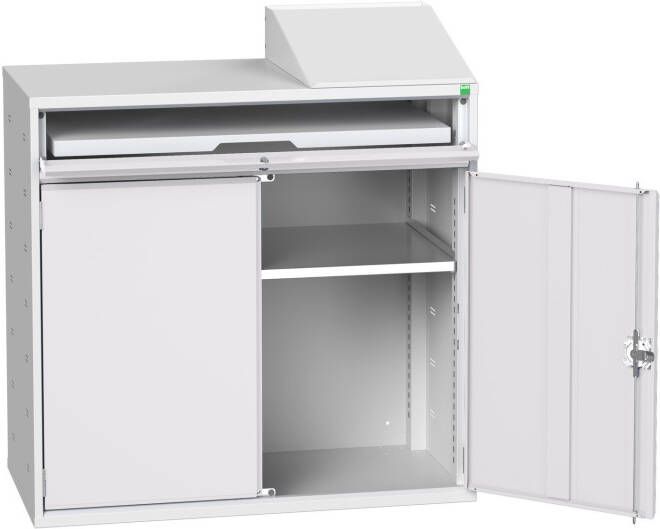 Bott Verso Computerkast | 1050x550x1130mm | 1 Legbord | 1 Schuiflade | 2 Deuren | RAL 7035 16928021.16