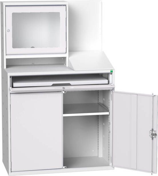 Bott Verso Computerkast | 1050x550x1650mm | 1 Legbord | 1 Schuiflade | 2 Deuren | RAL 7035 16928022.16