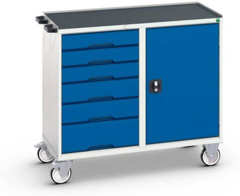Bott Verso Mobiele Kast | 1050x550x965mm | 6 Laden | 1 Deur | Top Tray | RAL 5010 16927125.11