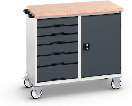 Bott Verso Mobiele Kast | 1050x550x965mm | 6 Laden | 1 Deur | Top Tray | RAL 7016 16927124.19