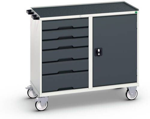 Bott Verso Mobiele Kast | 1050x550x965mm | 6 Laden | 1 Deur | Top Tray | RAL 7016 16927125.19