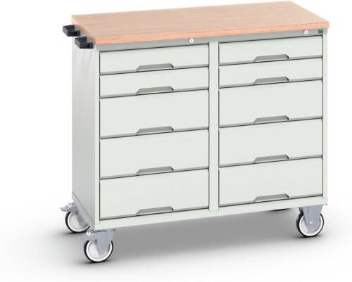 Bott Verso Mobiele Kast | 1050x600x980mm | 10 Laden | MPX Top | RAL 7035 16927101.16