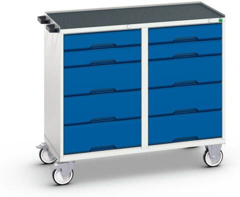 Bott Verso Mobiele Kast | 1050x600x980mm | 10 Laden | Top Tray | RAL 5010 16927102.11