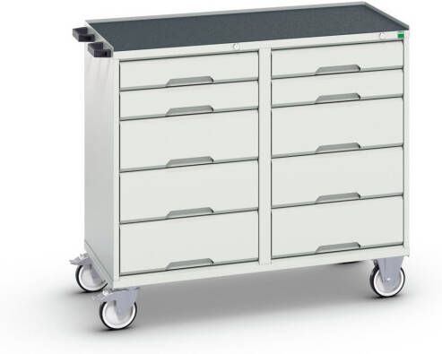Bott Verso Mobiele Kast | 1050x600x980mm | 10 Laden | Top Tray | RAL 7035 16927102.16