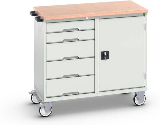 Bott Verso Mobiele Kast | 1050x600x980mm | 5 Laden | 1 Deur | MPX Top | RAL 7035 16927121.16