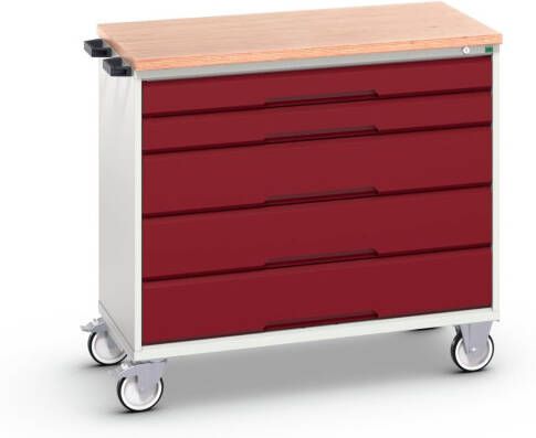 Bott Verso Mobiele Kast | 1050x600x980mm | 5 Laden | MPX Top | RAL 3004 16927051.24