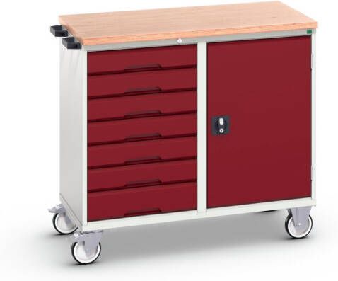 Bott Verso Mobiele Kast | 1050x600x980mm | 7 Laden | 1 Deur | MPX Top | RAL 3004 16927127.24