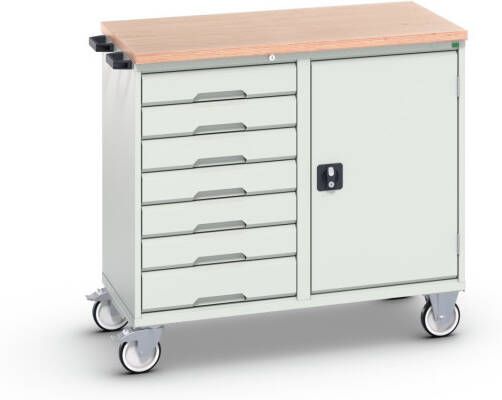 Bott Verso Mobiele Kast | 1050x600x980mm | 7 Laden | 1 Deur | MPX Top | RAL 7035 16927127.16