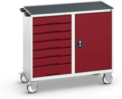 Bott Verso Mobiele Kast | 1050x600x980mm | 7 Laden | 1 Deur | Top Tray | RAL 3004 16927128.24