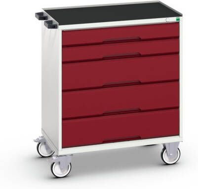 Bott Verso Mobiele Kast | 800x550x965mm | 5 Laden | Top Tray | RAL 3004 16927002.24