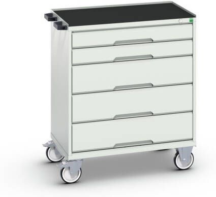Bott Verso Mobiele Kast | 800x550x965mm | 5 Laden | Top Tray | RAL 7035 16927002.16