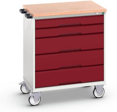 Bott Verso Mobiele Kast | 800x600x980mm | 5 Laden | MPX Top | RAL 3004 16927001.24