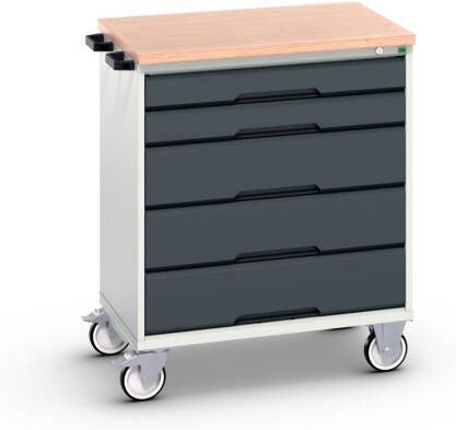 Bott Verso Mobiele Kast | 800x600x980mm | 5 Laden | MPX Top | RAL 7016 16927001.19