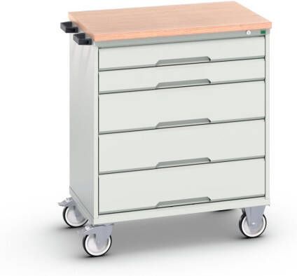 Bott Verso Mobiele Kast | 800x600x980mm | 5 Laden | MPX Top | RAL 7035 16927001.16