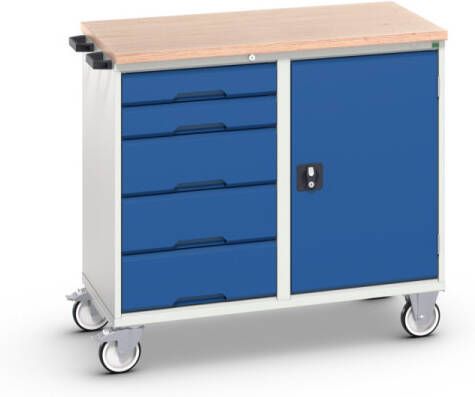Bott Verso Mobiele Werkbank | 1050x600x980mm | 5 Laden | Multiplex Top | RAL 5010 16927121.11