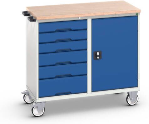 Bott Verso Mobiele Werkbank | 1050x600x980mm | 6 Laden | Multiplex Top | RAL 5010 16927124.11