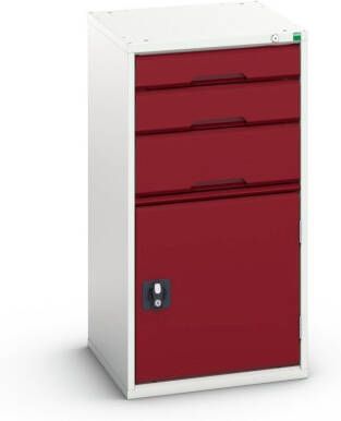 Bott Verso Schuifladenkast | 525x550x1000mm | 3 Laden | 1 Deur | RAL 3004 16925061.24