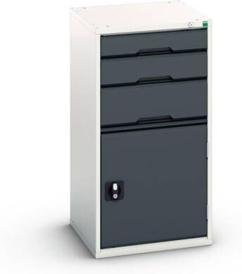 Bott Verso Schuifladenkast | 525x550x1000mm | 3 Laden | 1 Deur | RAL 7016 16925061.19