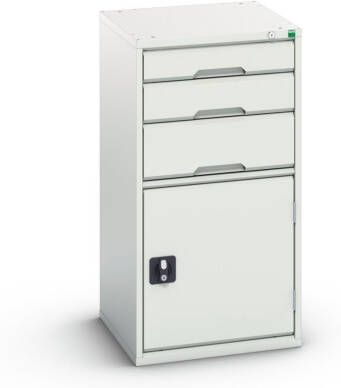 Bott Verso Schuifladenkast | 525x550x1000mm | 3 Laden | 1 Deur | RAL 7035 16925061.16