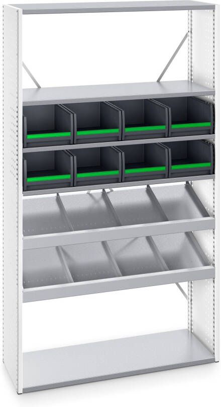 Bott Verso Stellingkast | Met 5 Legborden 8x Box | RAL 7035 46003003.16
