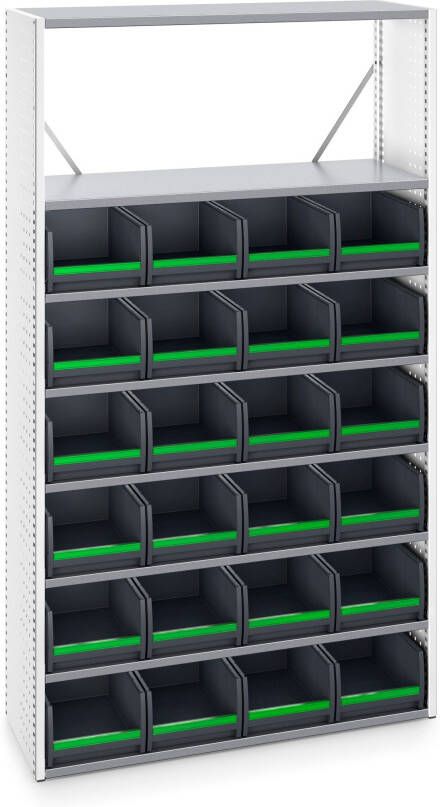 Bott Verso Stellingkast | Met 8 Legborden 24x Box | RAL 7035 46003002.16