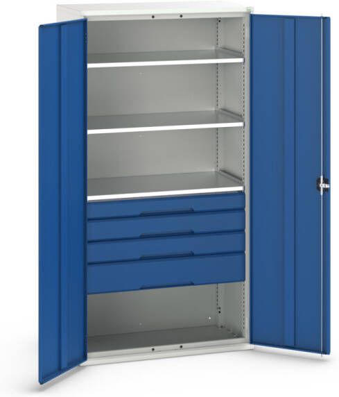 Bott Verso Systeemkast | 1050x550x2000mm | 3 Legborden | 4 Laden | RAL 5010 16926576.11