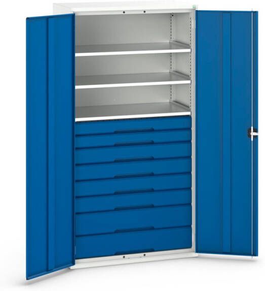 Bott Verso Systeemkast | 1050x550x2000mm | 3 Legborden | 8 Laden | RAL 5010 16926577.11