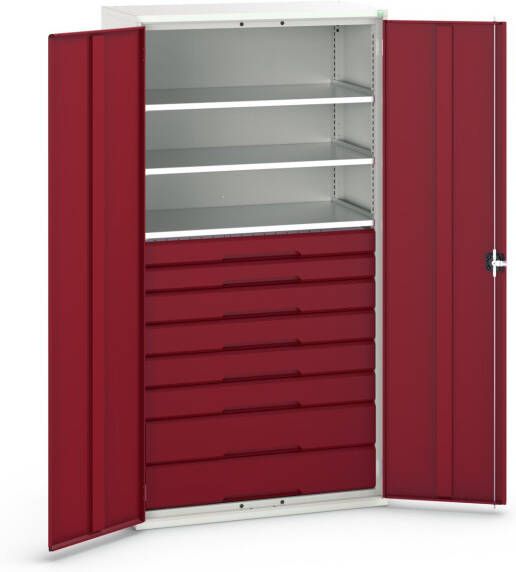 Bott Verso Systeemkast | 1050x550x2000mm | 3 Legborden | 8 Lades | RAL 3004 16926577.24