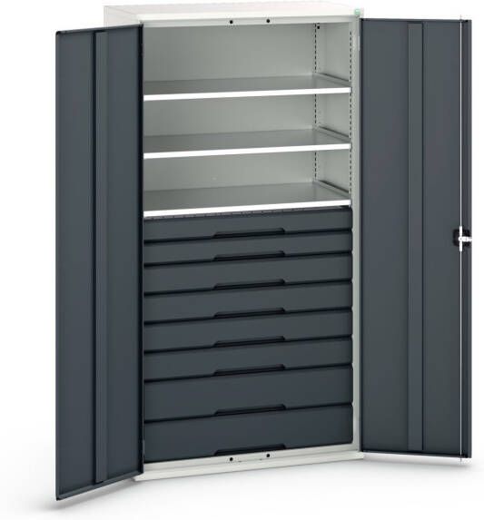Bott Verso Systeemkast | 1050x550x2000mm | 3 Legborden | 8 Lades | RAL 7016 16926577.19