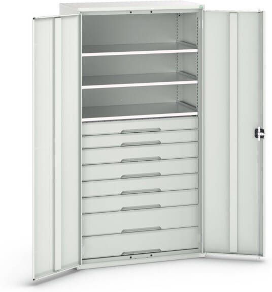 Bott Verso Systeemkast | 1050x550x2000mm | 3 Legborden | 8 Lades | RAL 7035 16926577.16