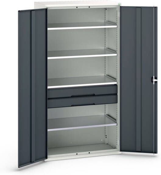Bott Verso Systeemkast | 1050x550x2000mm | 4 Legborden | 2 Lades | 1 Perfo Achterwand | RAL 7016 16926574.19
