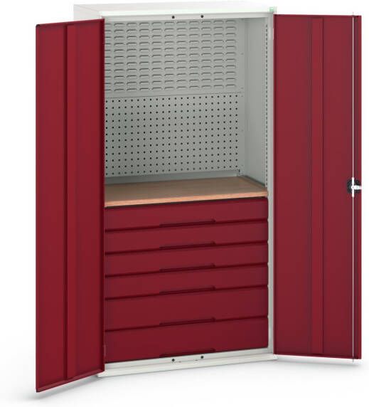 Bott Verso Systeemkast | 1050x550x2000mm | 6 Lades | 1 Perfo Achterwand | RAL 3004 16926573.24