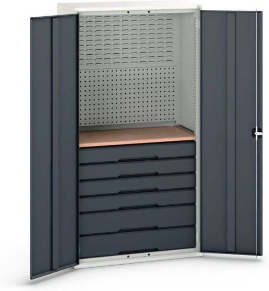 Bott Verso Systeemkast | 1050x550x2000mm | 6 Lades | 1 Perfo Achterwand | RAL 7016 16926573.19