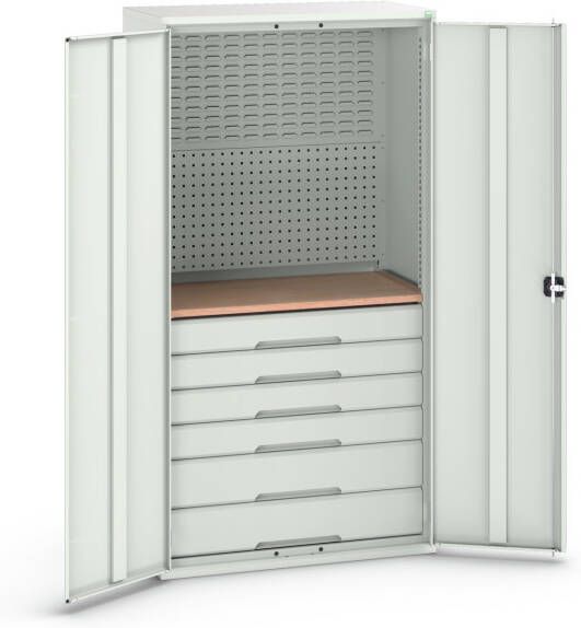 Bott Verso Systeemkast | 1050x550x2000mm | 6 Lades | 1 Perfo Achterwand | RAL 7035 16926573.16