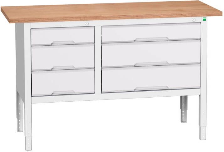 Bott Verso Verstelbare Werkbank | 1500x600x830-930mm | 6 Laden | Multiplex | RAL 7035 16923015.16